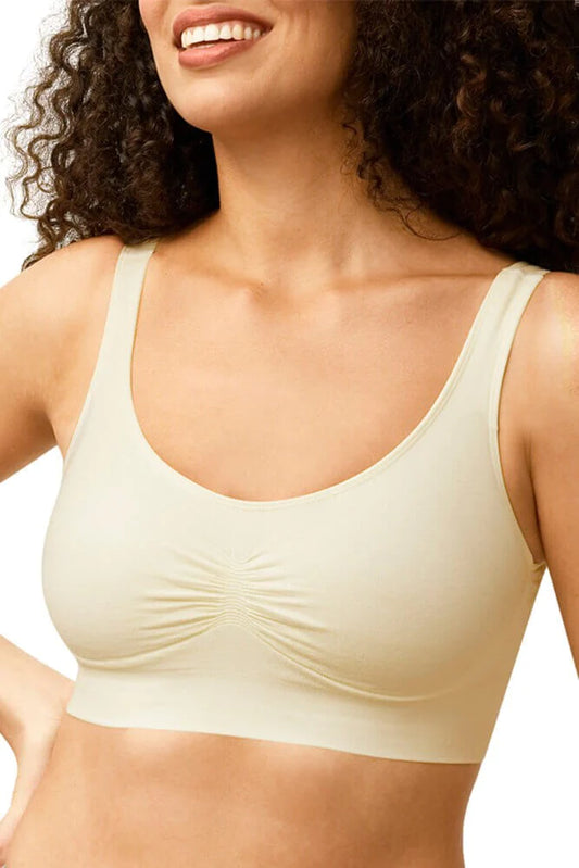 Innovative post-surgery seamless compression bra -Prewashed and packaged  from Amoena