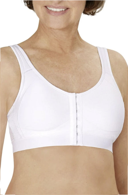 Amoena Sarah Front-Closure Wire-Free Bra, White