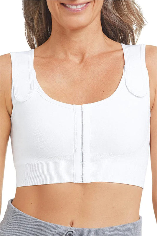 Amoena Pamela Seamless Post Surgical Compression Bra Front Zip Rose Nude,  White and Black - Fit Essentials Ltd.