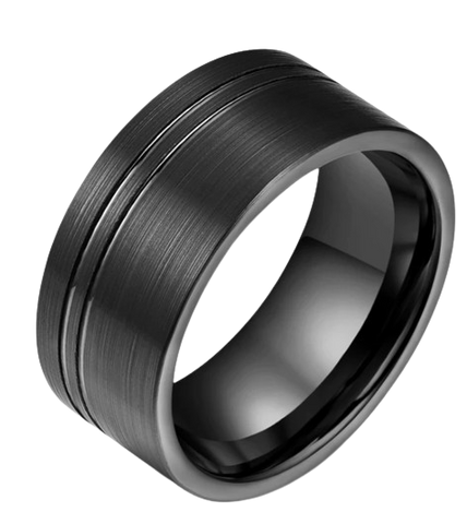 Black Tungsten men’s rings and women’s black tungsten rings
