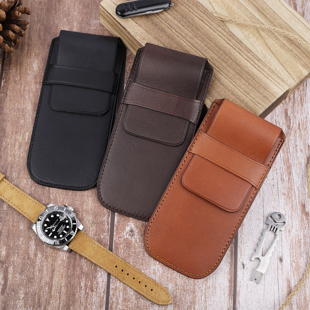 Leather Travel Watch Pouch – PersonalisedGoodies.co.uk