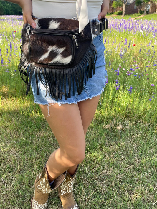 Leather Cowhide Fanny Pack – Punchy Vaquera