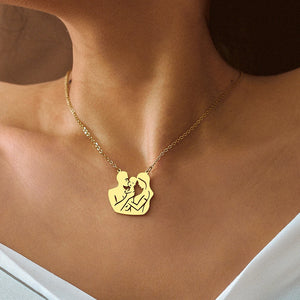 Stainless Steel Necklaces Family Love Pendant Choker Men's Chain Fashion Necklace For Women Jewelry Party Mama's Gifts One Piece - splenine