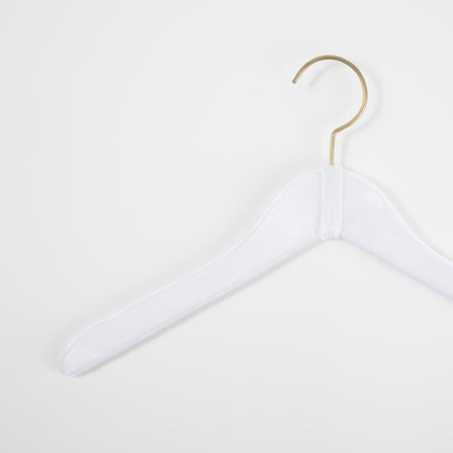 Slimline 17 Jacket Hanger - High Gloss White with Gold Hook