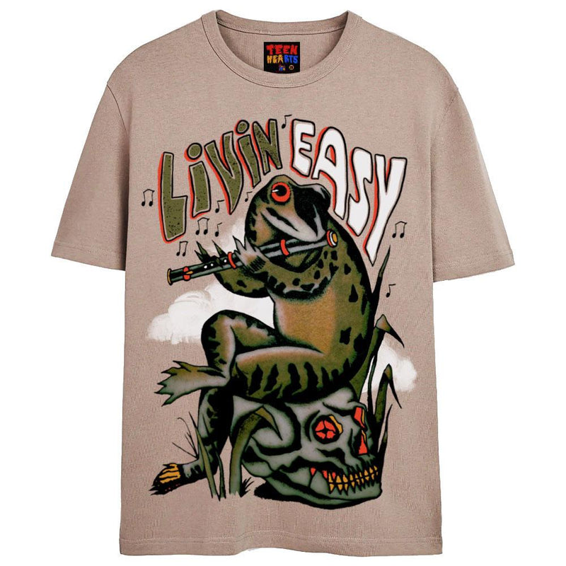 LIVIN EASY T-Shirts DTG Small TAN 
