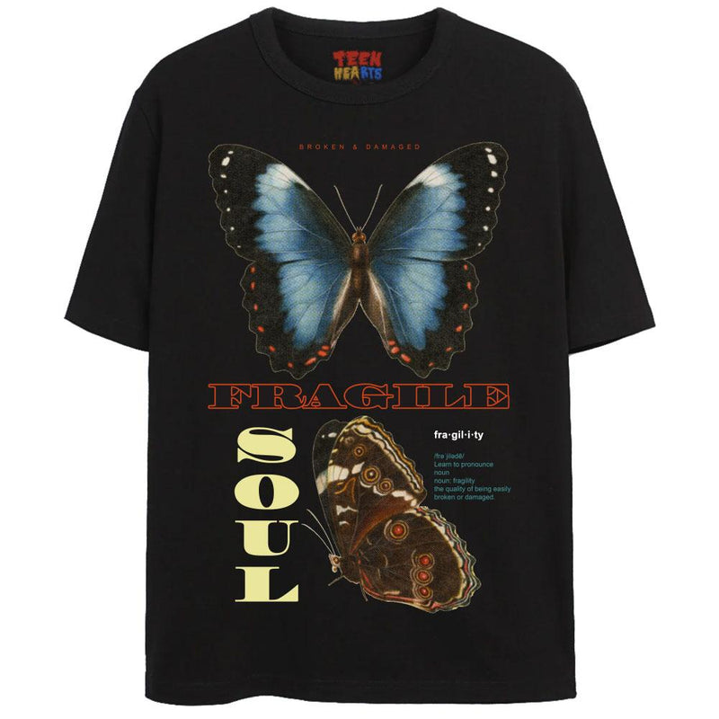 FRAGILE SOUL T-Shirts DTG Small BLACK 