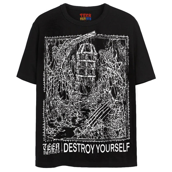 DESTROY YOURSELF T-Shirts DTG Small Black 