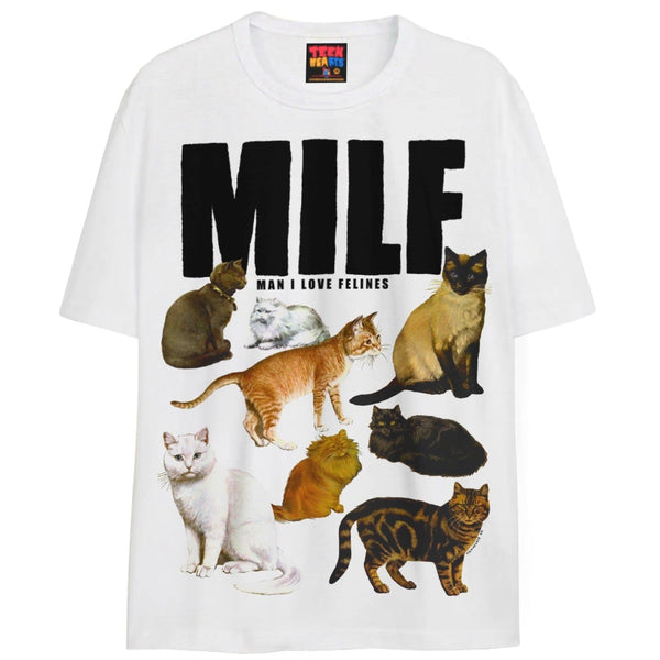 MILF T-Shirts DTG Small WHITE 