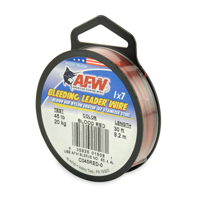 AFW - 49-Strand 7x7 Stainless Steel Shark Leader Cable 30ft - Camo / 90lb