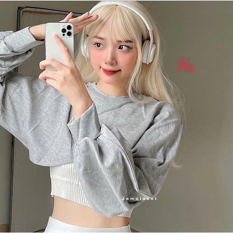 Áo nữ form rộng thiết kế kiểu croptop