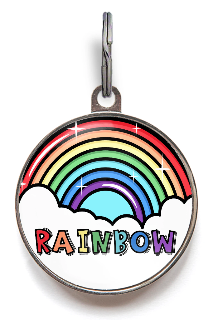 Rainbow Dog Name Tag