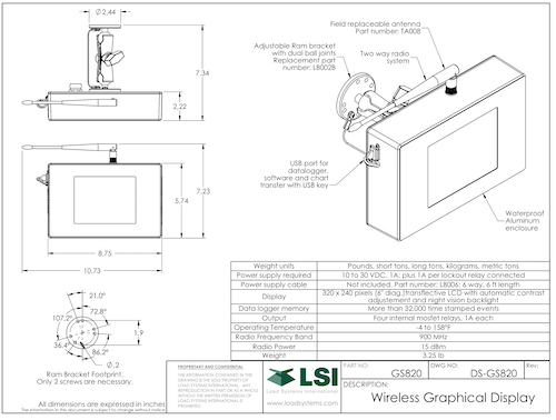 LSI Trimble GS820 Specifications Sheet