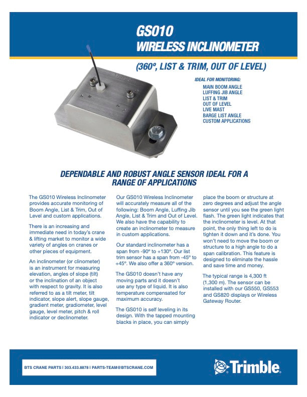 Trimble LSI GC010 Angle Sensor