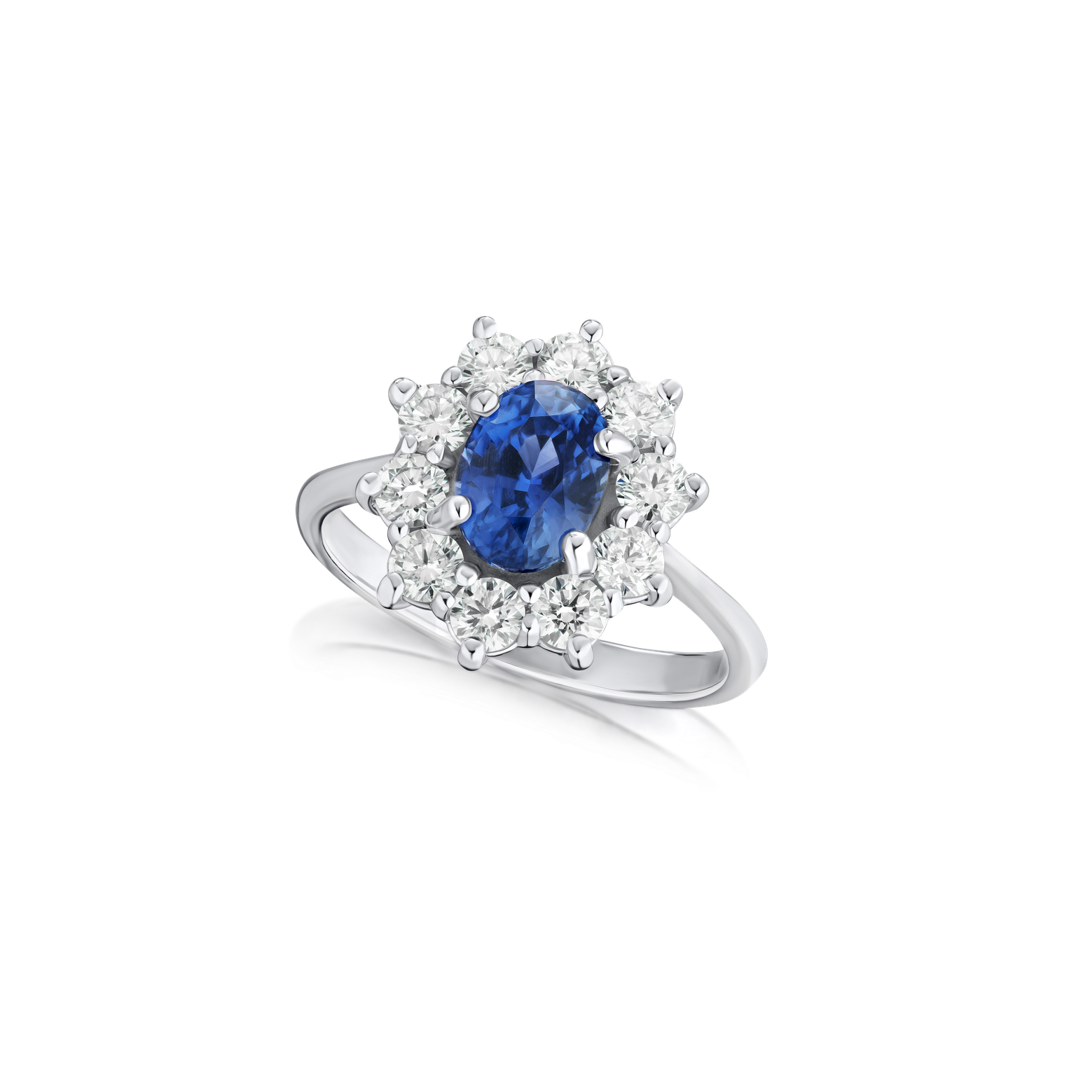 1.95cts Sapphire and Diamond Cluster Ring – G Collins & Sons