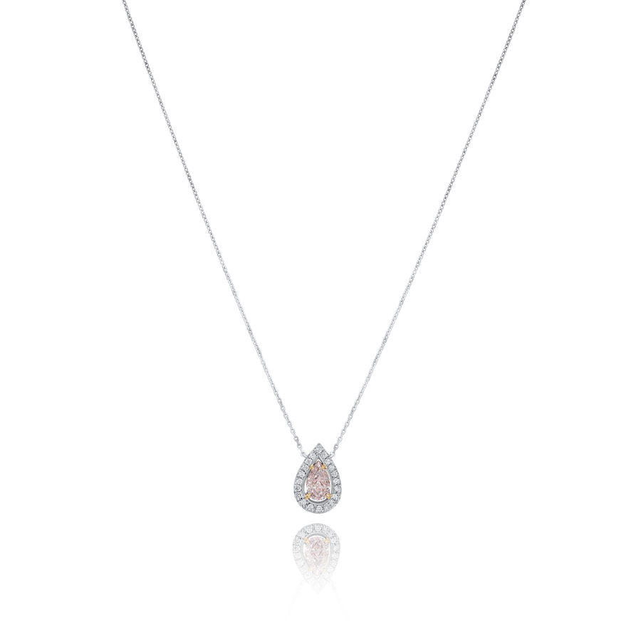 Natural Pink Diamond Cluster Pendant Necklace