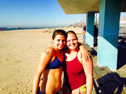 Swimmer Katie Pumphrey with a friend