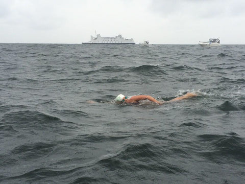 Swimmer Katie Pumphrey, swimming in the ocean