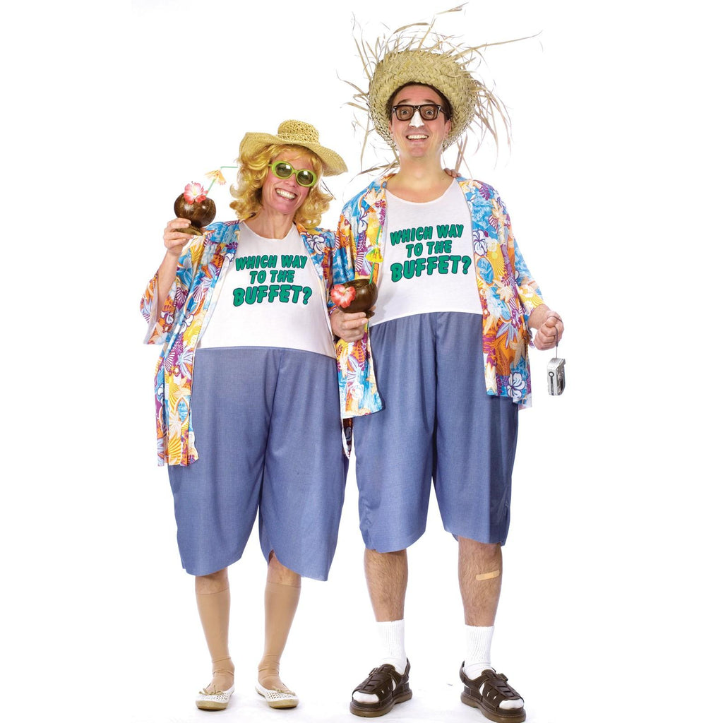 Ocean inspired costumes, beach tacky tourists