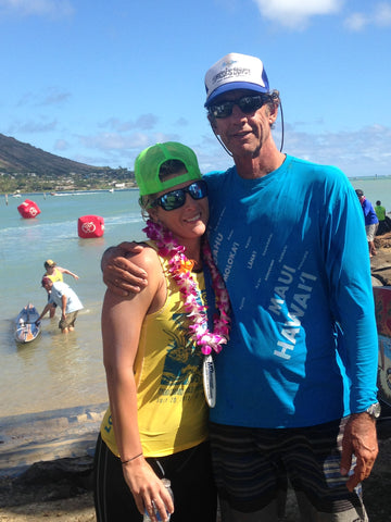 Molokai to Oahu paddleboard race, Robin Lang and Leane Darling