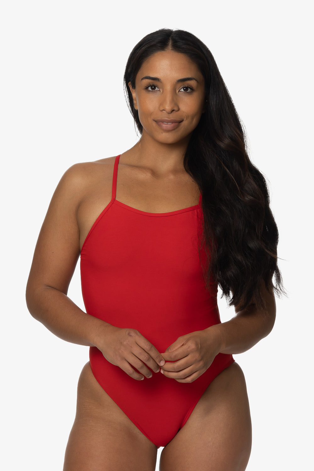 Women's GIA Swim Onesie One Piece Swimsuit Red Size 36 | Polyester by Jolyn