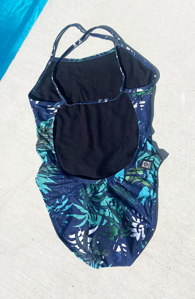 Printed Brandon Fixed-Back Onesie - Jungle || JOLYN Australia swimwear