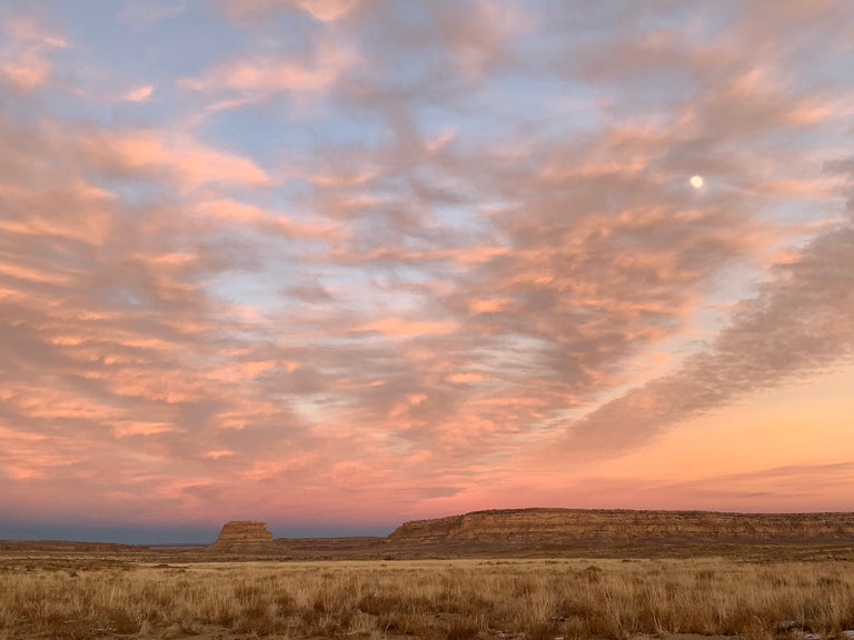 Sunset in Chaco Canyon.