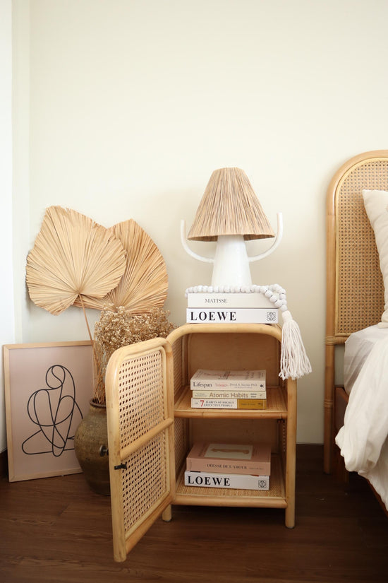 The Glendora Rattan Bar Cart with wheels ( Local Delivery Only )