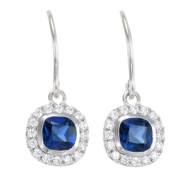 Classic Cushion Cut Blue Sapphire Earrings – Karina Ariana