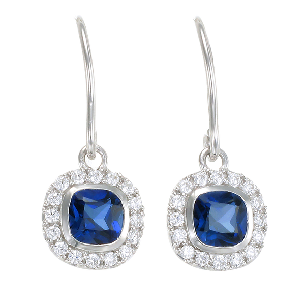 Classic Cushion Cut Blue Sapphire Earrings – Karina Ariana