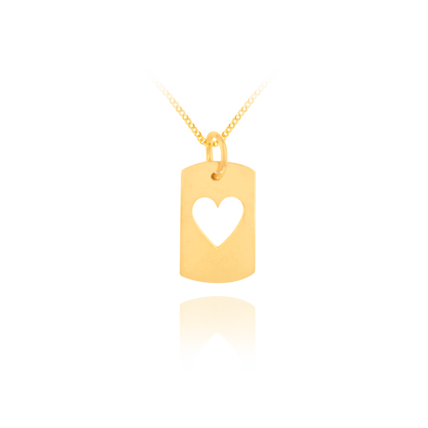 dog tag with heart cut out