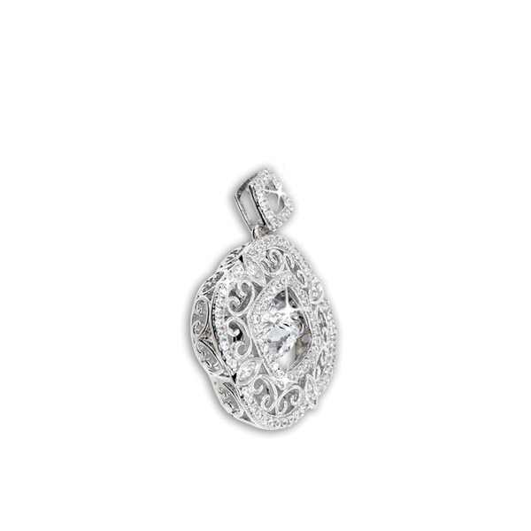 Karina Ariana Quatrefoil design Pendant with swirled detailing and Zirconia