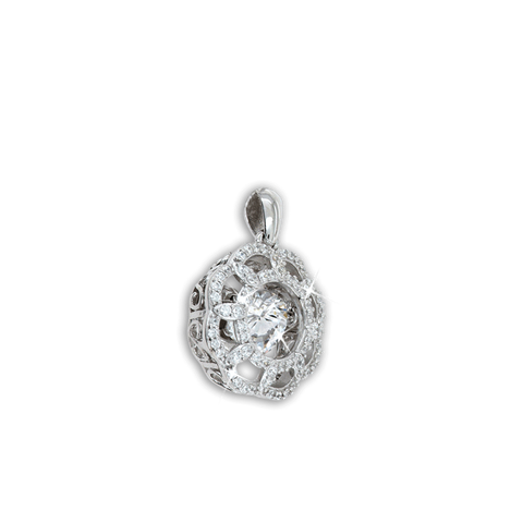 Karina Ariana Fancy Flower Design Pendant with Zirconia