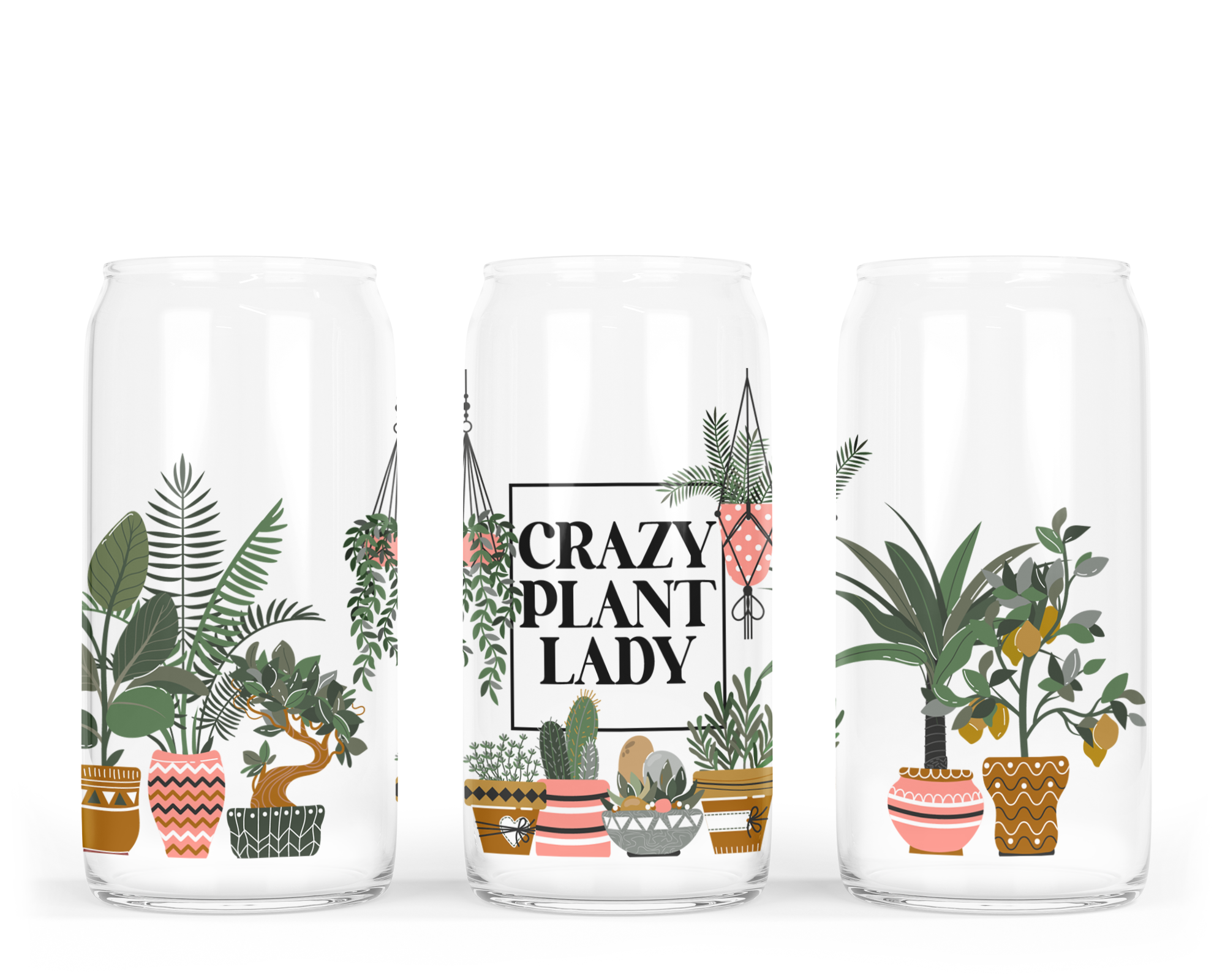 image for Crazy Plant Lady Glass Can with Bamboo Lid