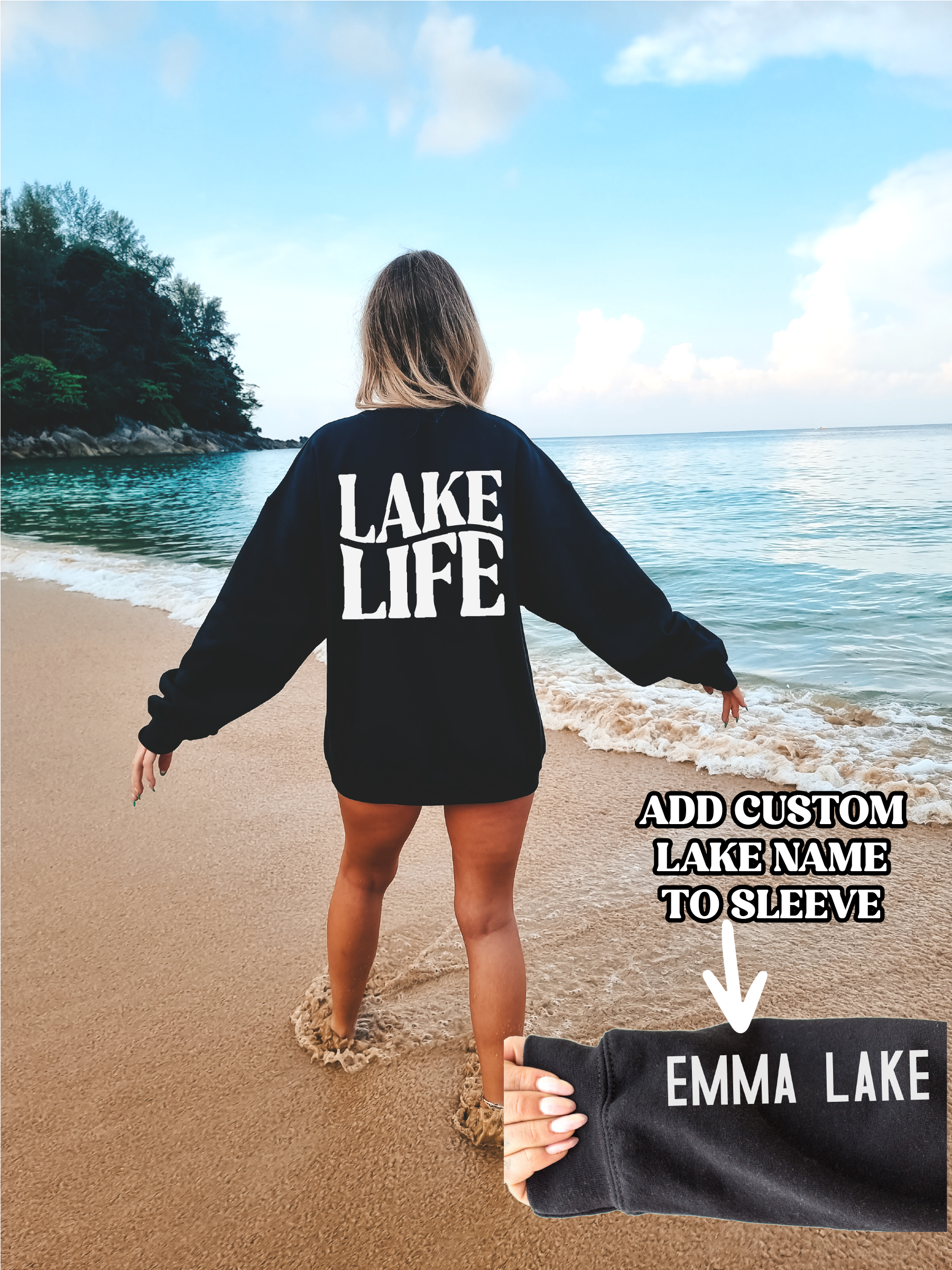 image for Lake Life Personalized Crewneck | Summer Apparel