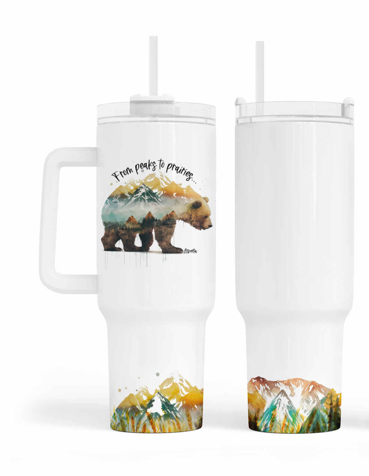 image for From Peaks To Prairies Bear 40oz Tumbler | Alberta Tumbler