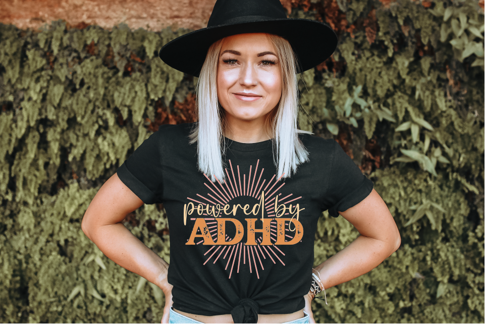 image for Powered By ADHD Neurodiversity Tshirt