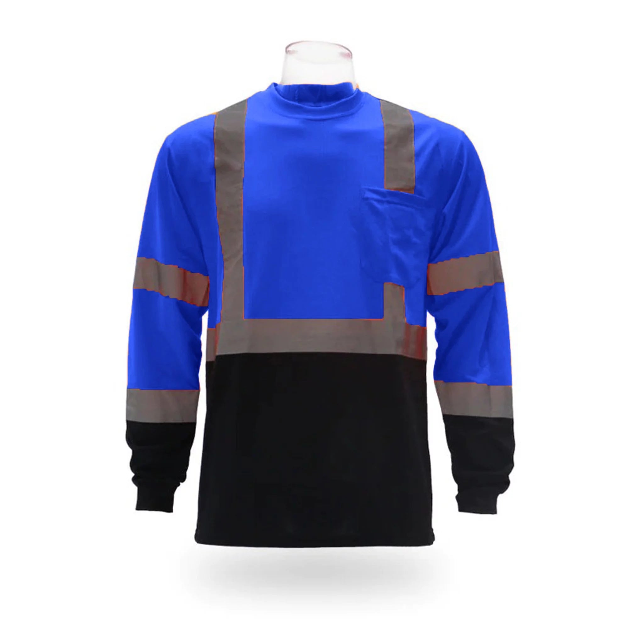 2-Tones long sleeve T-shirt, Mesh Reflective L/S, Safety tshirt with Reflective strip, Hi-vis shirt for workers tshirt. Radyans Ropa de trabajo