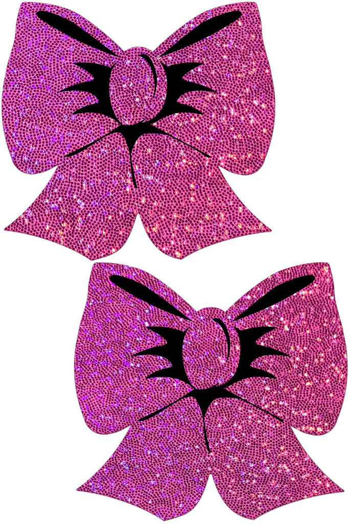 LOVE BOMB Pink & Red Glitter Heart Nipple Pasties, Pasty (2pcs) with T –  Appeeling