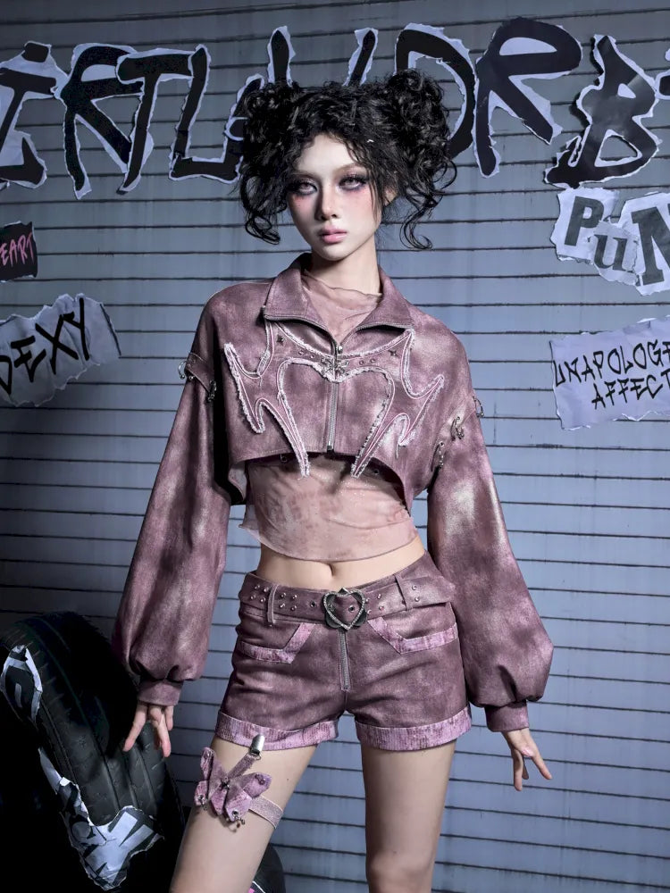 Butterfly Leg Chains Niche Denim Shorts【s0000014024】