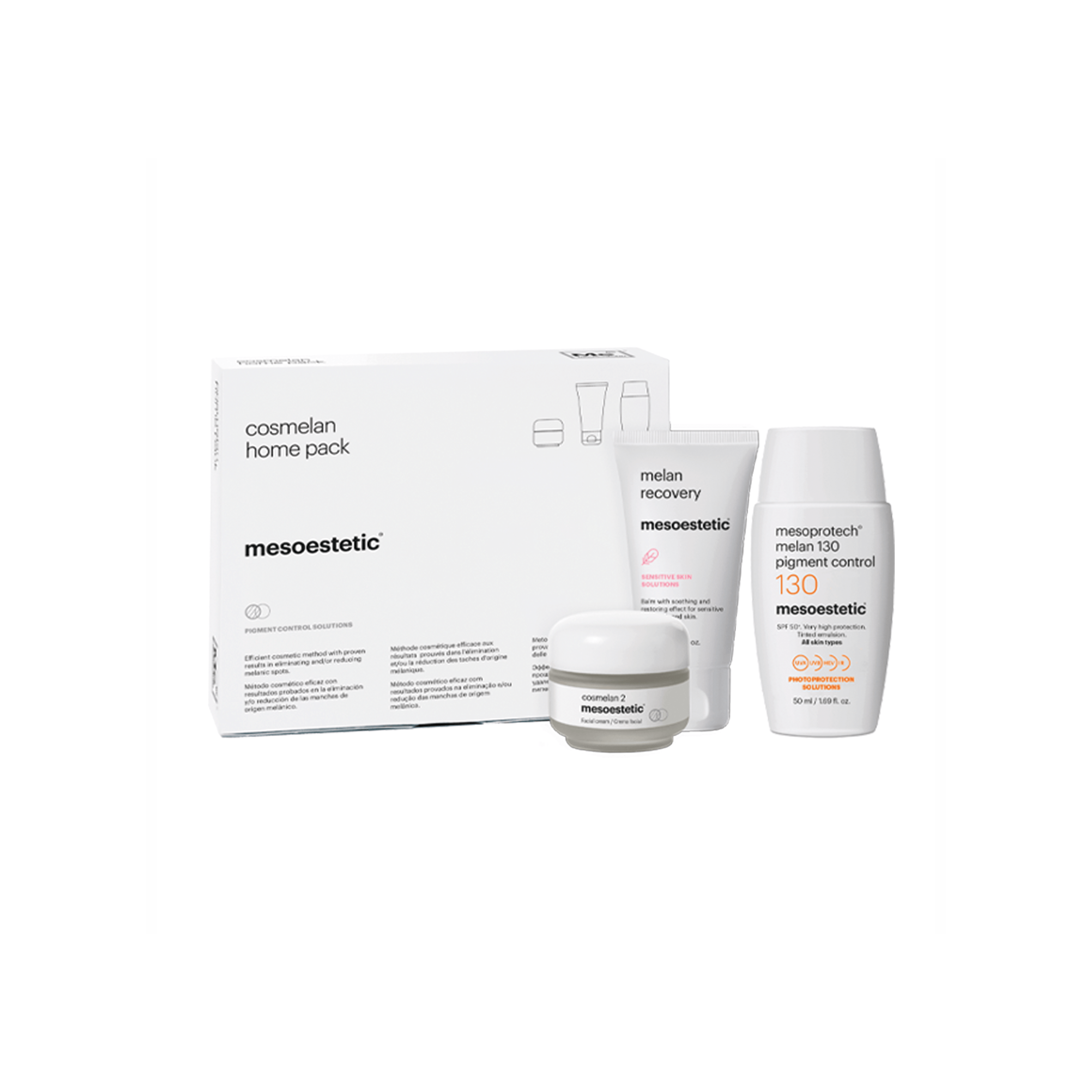 Se Mesoestetic Cosmelan Home Pack - Cosmelan hjemme behandling - Effektiv mod pigmentforandringer - 50 ml - Mod mørke pletter på huden hos Mesoestetic