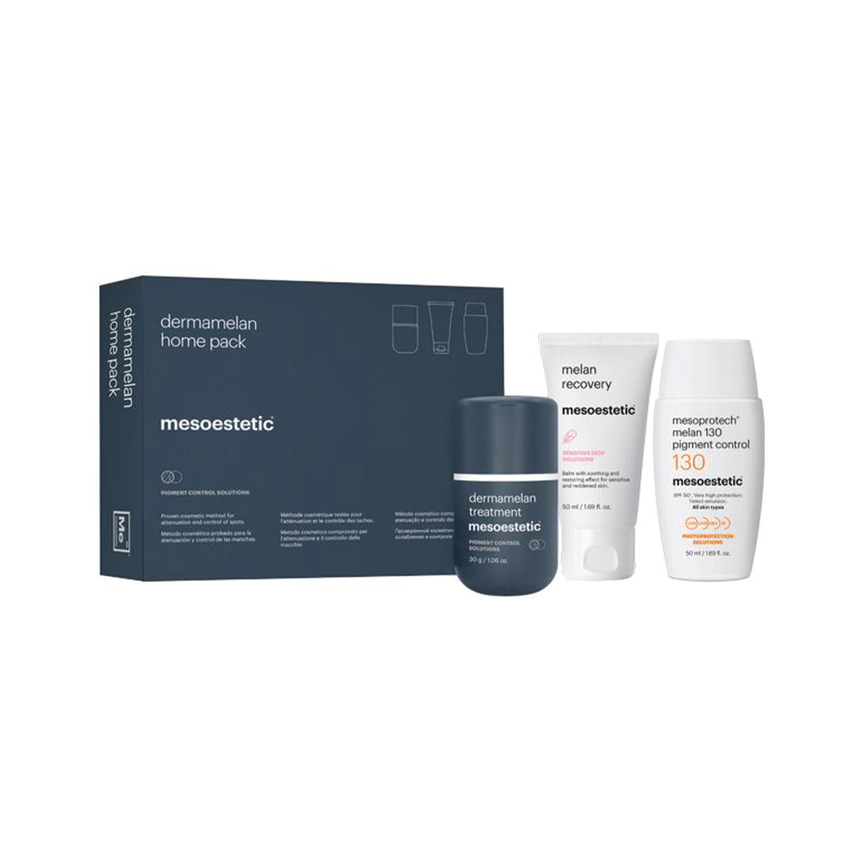 Se Mesoestetic Dermamelan Home Pack - Medicinsk hudpleje til behandling af mørke pletter på huden - Effektiv mod pigmentforandringer og pigmentpletter hos Mesoestetic