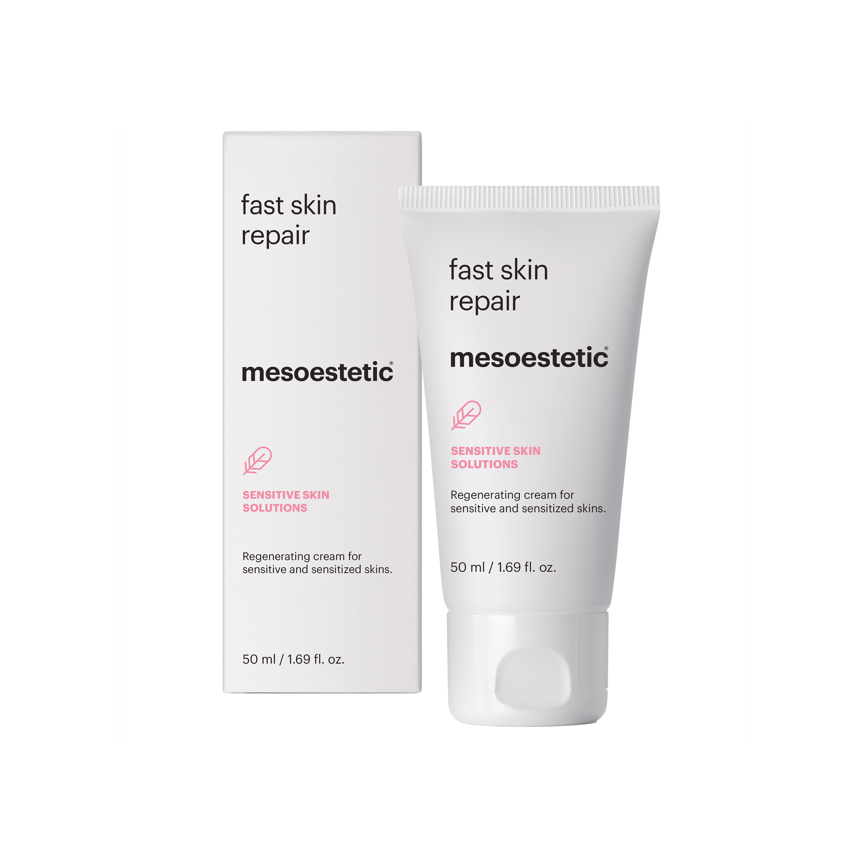 Se Mesoestetic Fast Skin Repair - Regenerativ ansigtscreme til sensitiv hud - 50 ml. - Effektiv hudpleje til sensitiv hud i ansigtet hos Mesoestetic