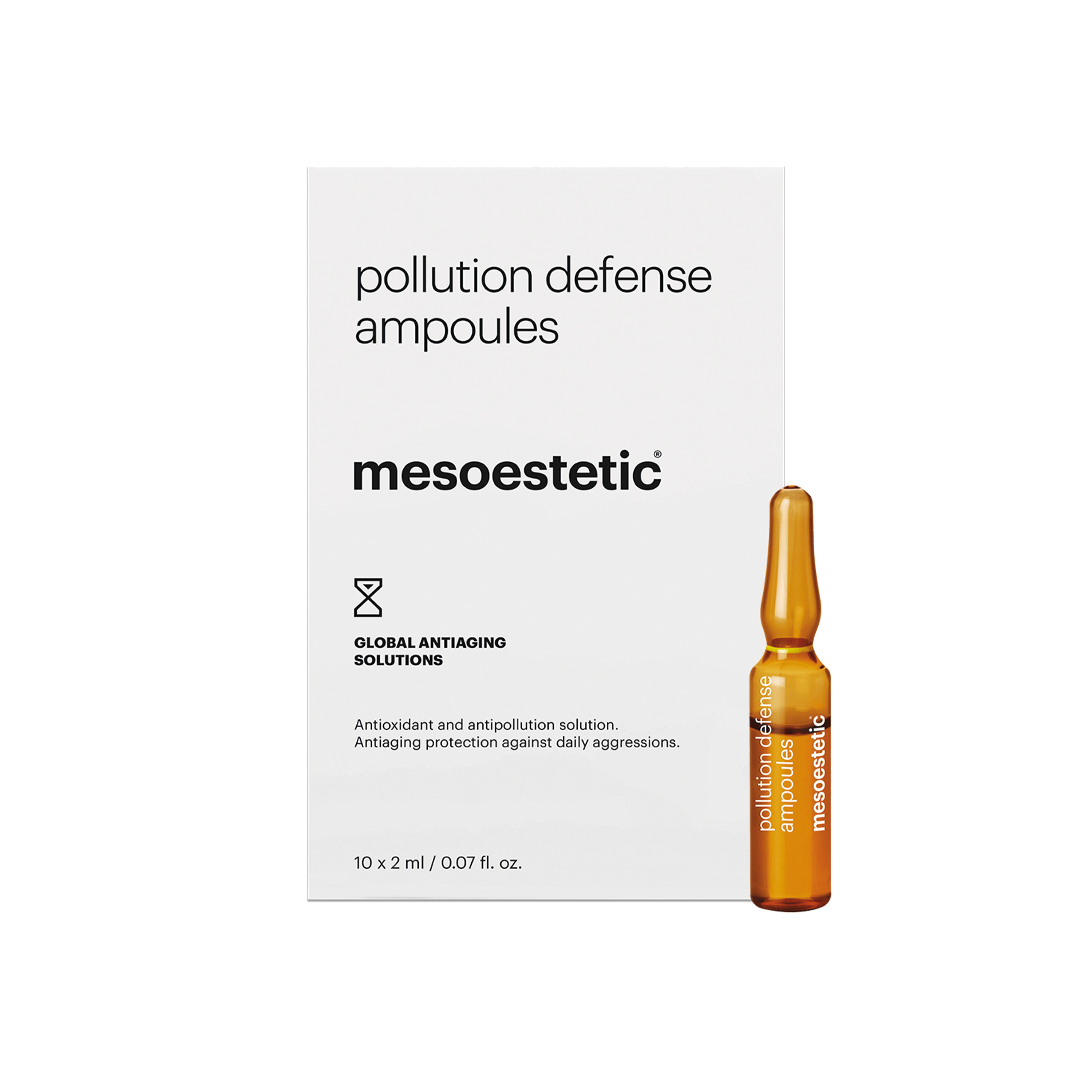 Billede af Mesoestetic Pollution Defense Ampoules - Antiage ampuller med antioxidant til forebyggelse af tegn på aldring - 10 x 2 ml. - Banebrydende beskyttelse