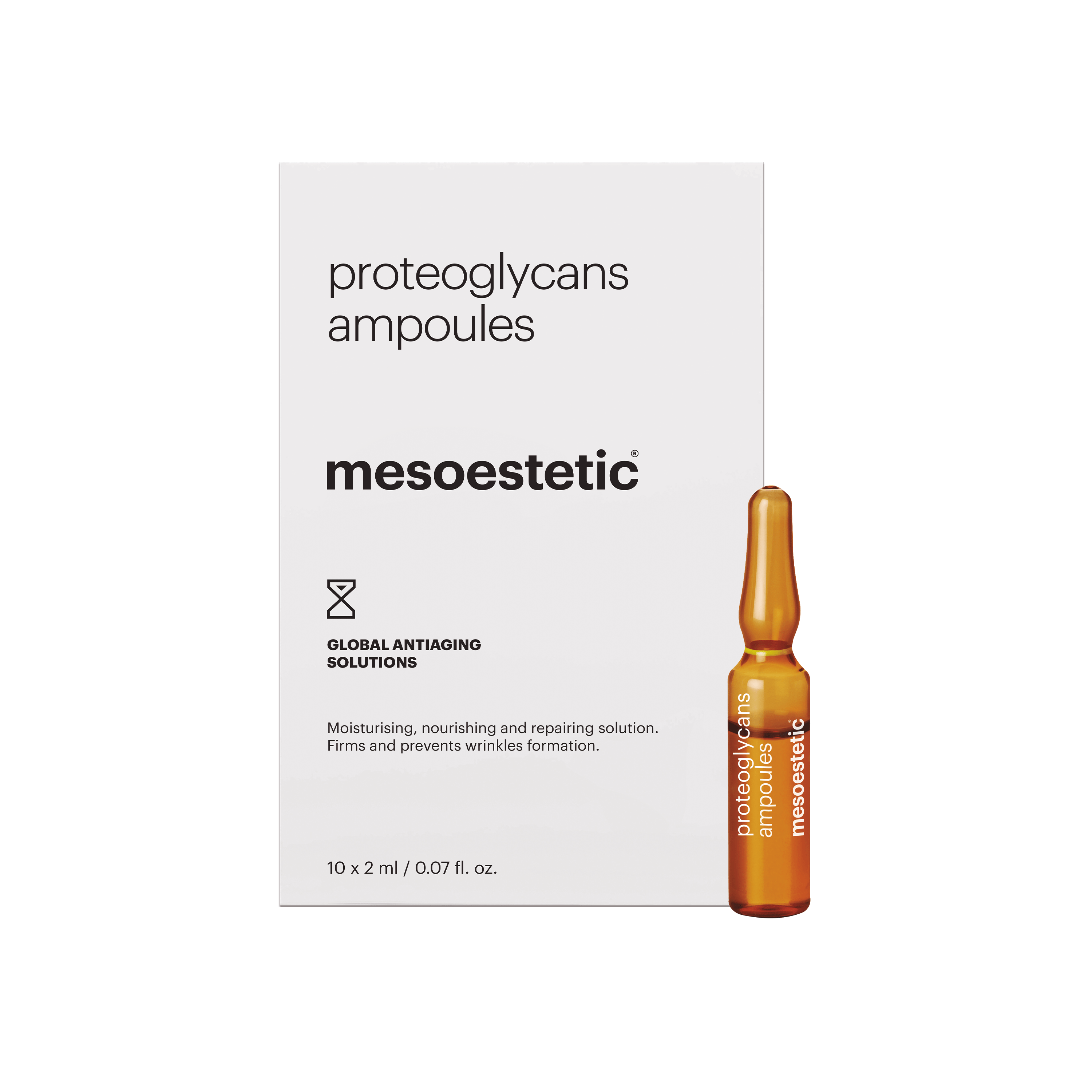 Billede af Mesoestetic Proteoglycans Ampoules - Antiage ampuller med fugtgivende og nærende koncentrat - 10 x 2 ml. - Effektiv behandling af tegn på aldring