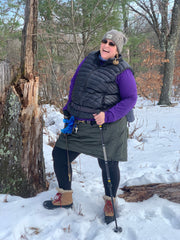 Kindra CEO and Founder of Kinsa outside hiking in the winter