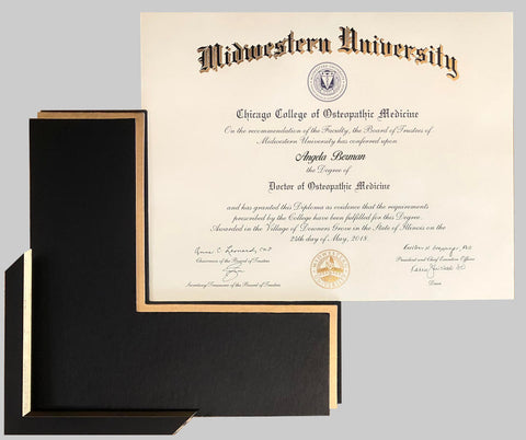 diploma with matte spacers