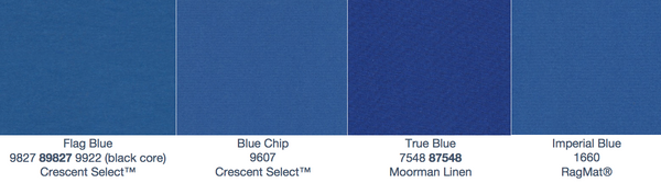 color swatches of various blues