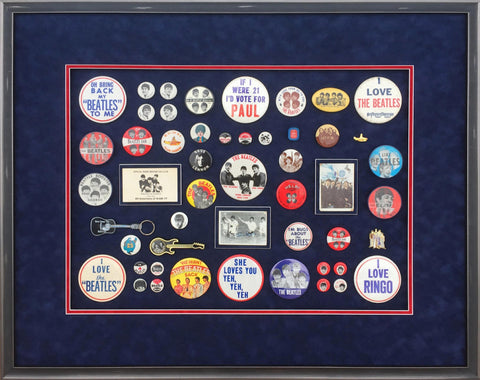 variety of pins framed with two-tone matte around