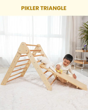 Pikler Triangle Set 3-in-1 Foldable Climbing Toys Set for Kids（Style 1） - Xiha Toy