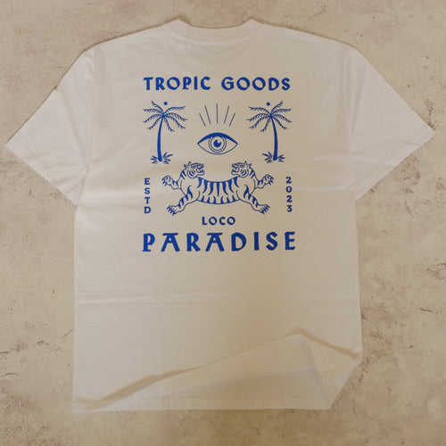 Loco Paradise T-Shirt - White/Cobalt Blue